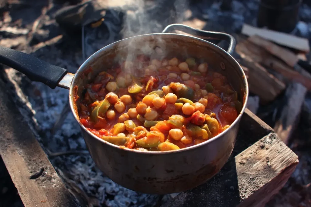 Kichererbsen-Tomaten-Pfanne aus der Dose